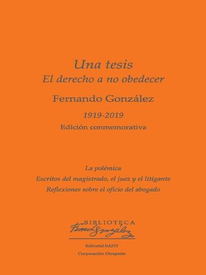 cover image of Una tesis. El derecho a no obedecer